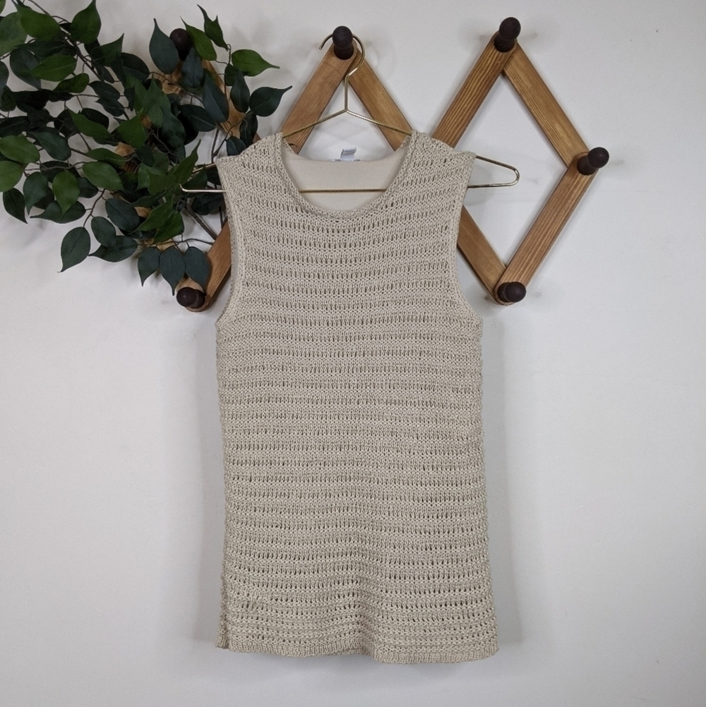 Vintage Y2K Charter Club Knit Boho Sweater Vest Tank - Size Small